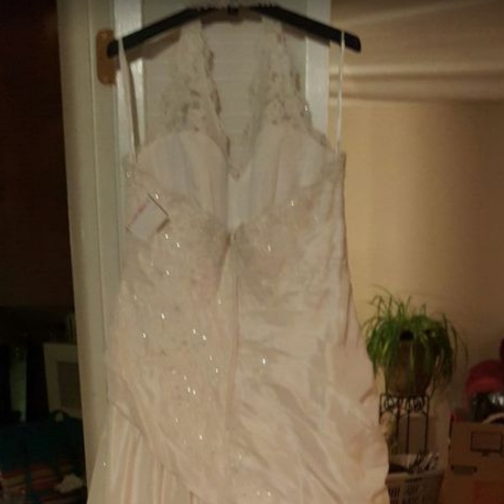 Beautifully Sequiened Halter Wedding Gown